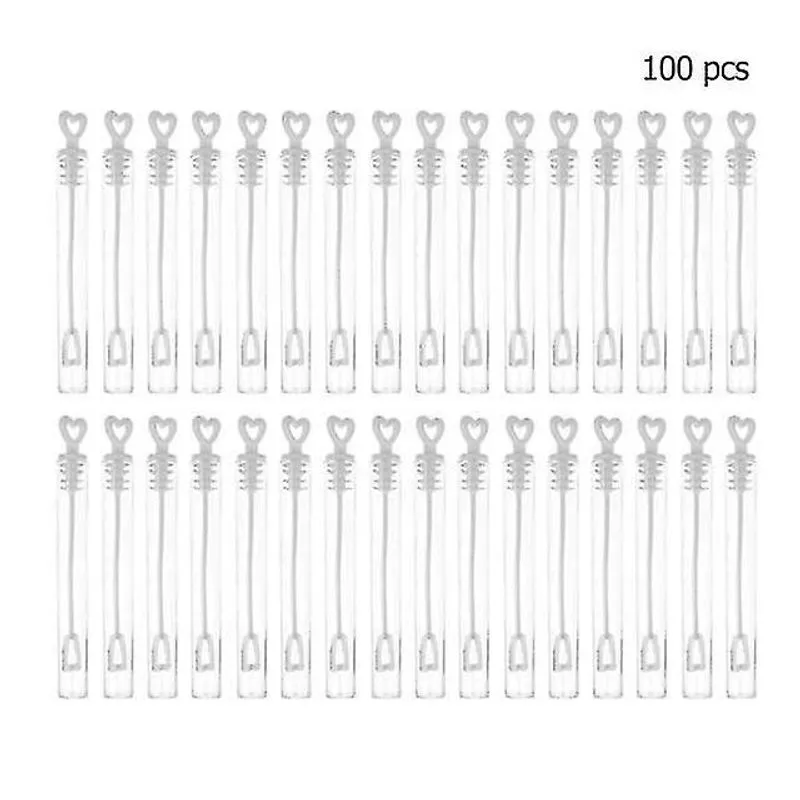 Brinquedos de sopro de bolhas 100pcs amor coração varinha tubo garrafa de sabão bolha jogando diversão brinquedos infantis decoração de casamento