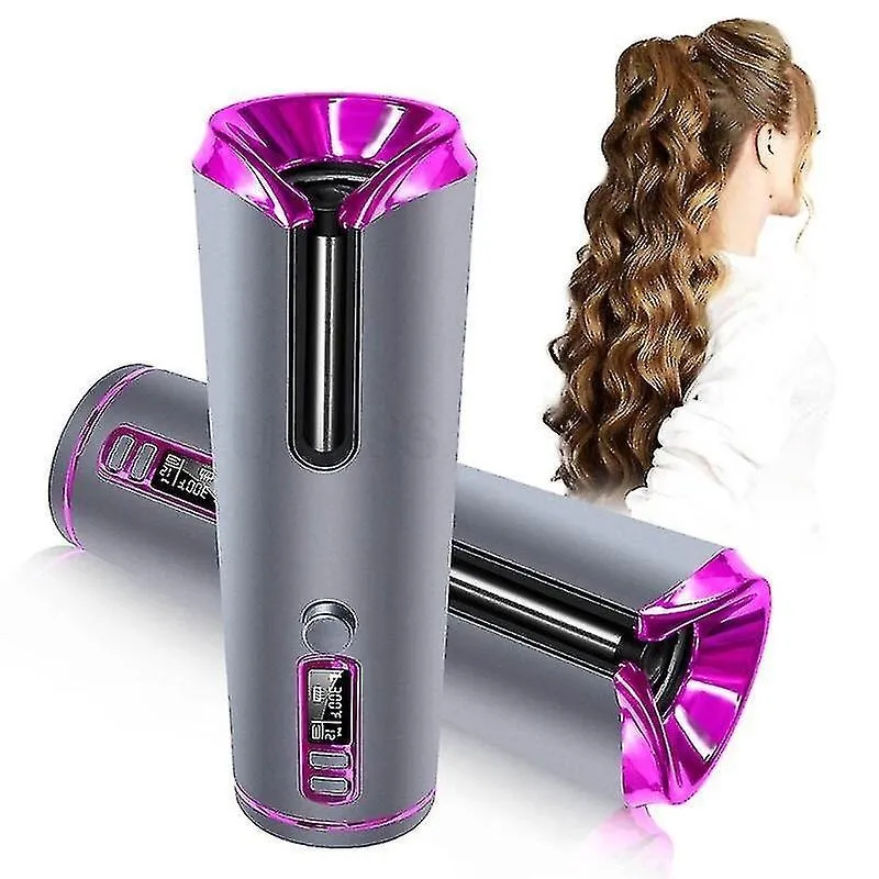 Modeladores de volume de coque de cabelo sem fio auto modelador de cabelo recarregável sem fio lcd curling iron curl varinha com 6 temperaturas