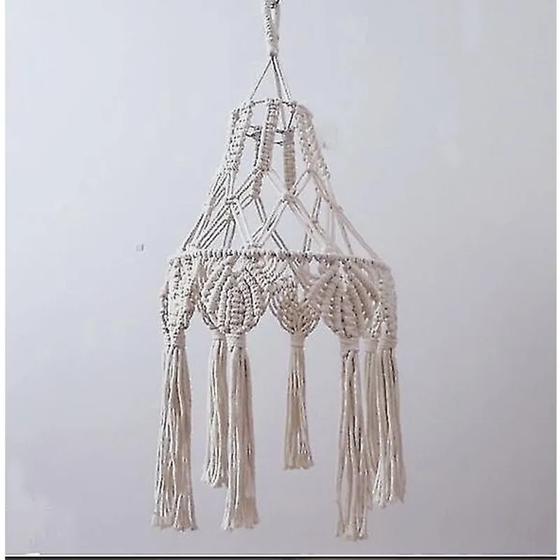 Decalques de decoração para casa abajur tecido artesanal boho macramê lâmpada pendurada na parede quarto café restaurante decoração abajur
