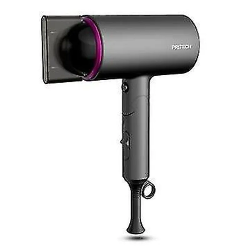 Secador cabelo prof. 1400W, silencioso, sem folhas, íons neg., para casa/dormitório