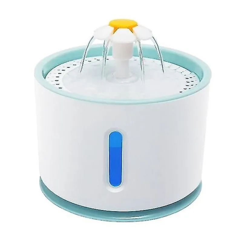 Bebedouros 2.4l fonte de água automática para gatos led alimentador de água mudo elétrico usb cão pet bebedor tigela pet verde