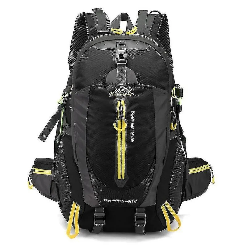 Mochilas caminhadas camping montanhismo mochila para homens mulheres preto e amarelo
