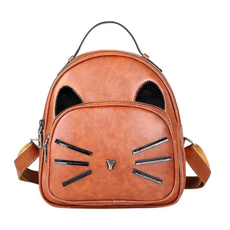 Mochilas gato fofo mochila impressa meninas couro pu linda mochila escolar mulher mochila de viagem