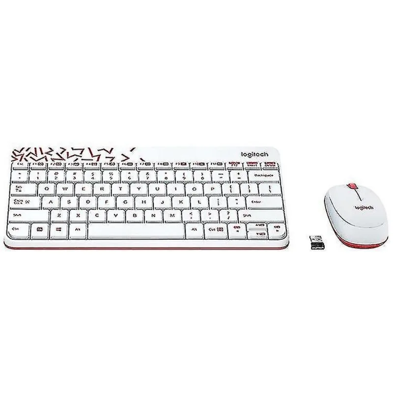 Conjuntos de acessórios de computador logitech mk240 nano conjunto de teclado e mouse sem fio branco