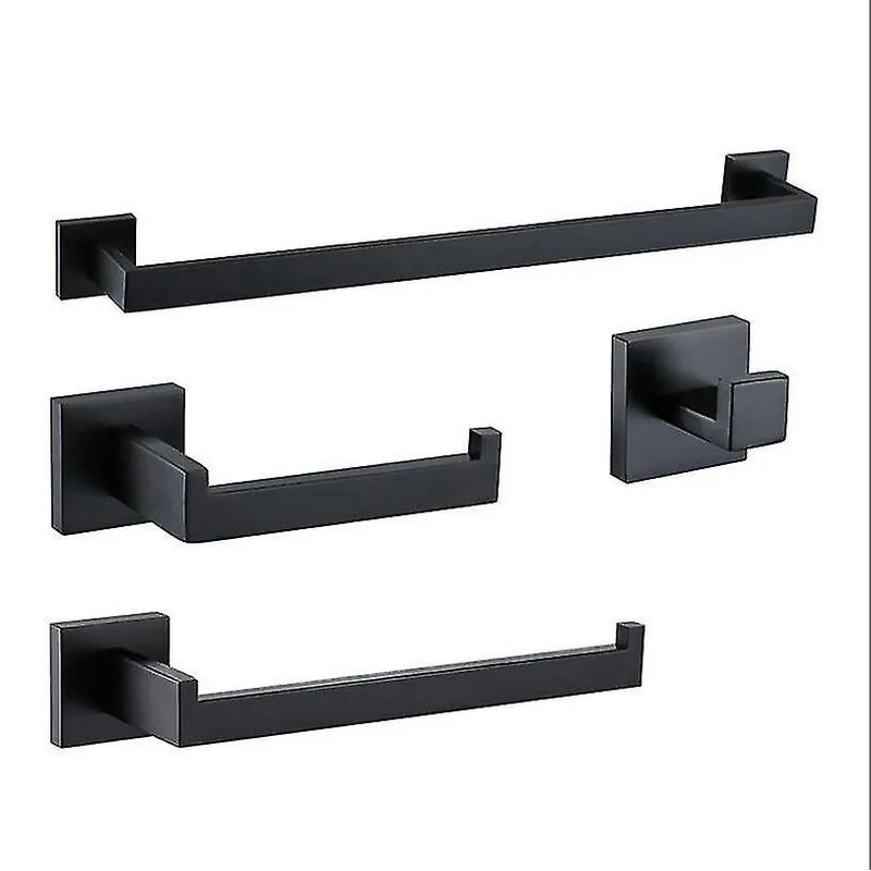 Conjunto Banheiro Preto Fosco Inox - 4 Peças