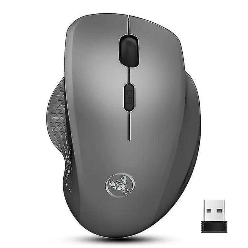 Conjuntos de acessórios de computador hxsj t68 2.4ghz 1600 dpi sem fio silencioso vertical mouse versão bateria seca cinza