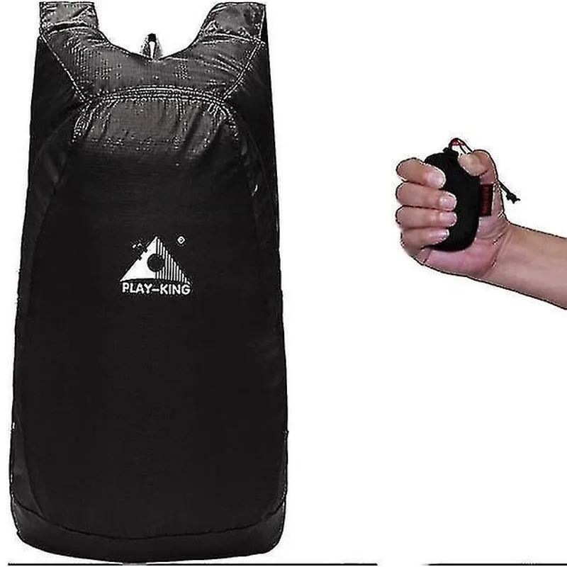 Mochilas mochila de caminhada mochila leve à prova d'água mochila embalável viagem acampamento ao ar livre preto