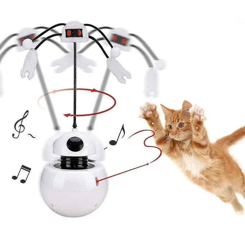 Brinquedos para gatos 3 em 1 brinquedos elétricos para gatos teaser interativo copo giratório brinquedo leve de gatinho de estimação com som