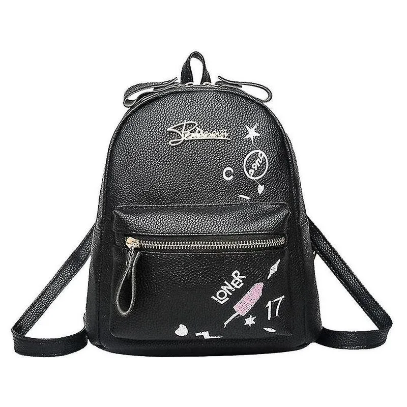 Mochilas femininas vintage pequena mochila de couro pu estampa floral viagens escola bolsas de ombro feminino retrô