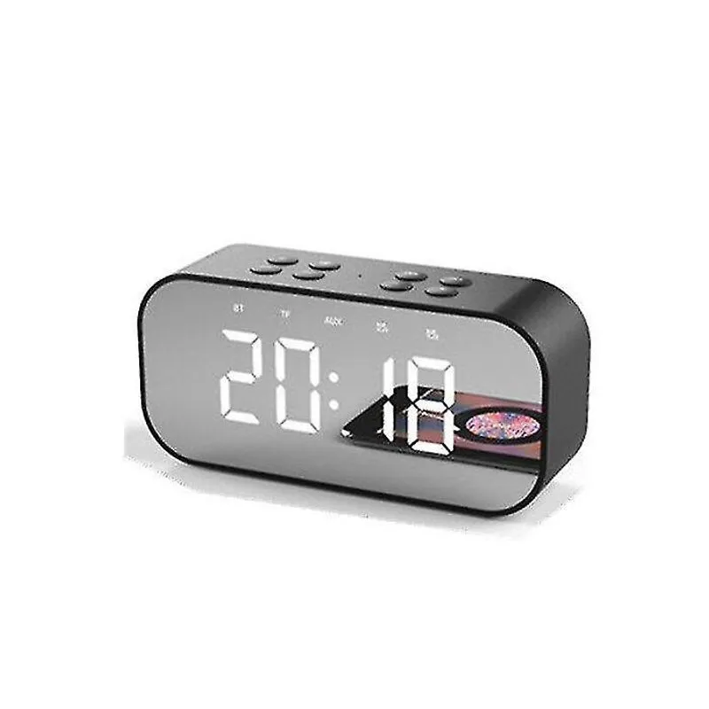 Despertadores sem fio bluetooth 5.0 alto-falante duplo despertador fm rádio hifi coluna de música subwoofer mãos-livres