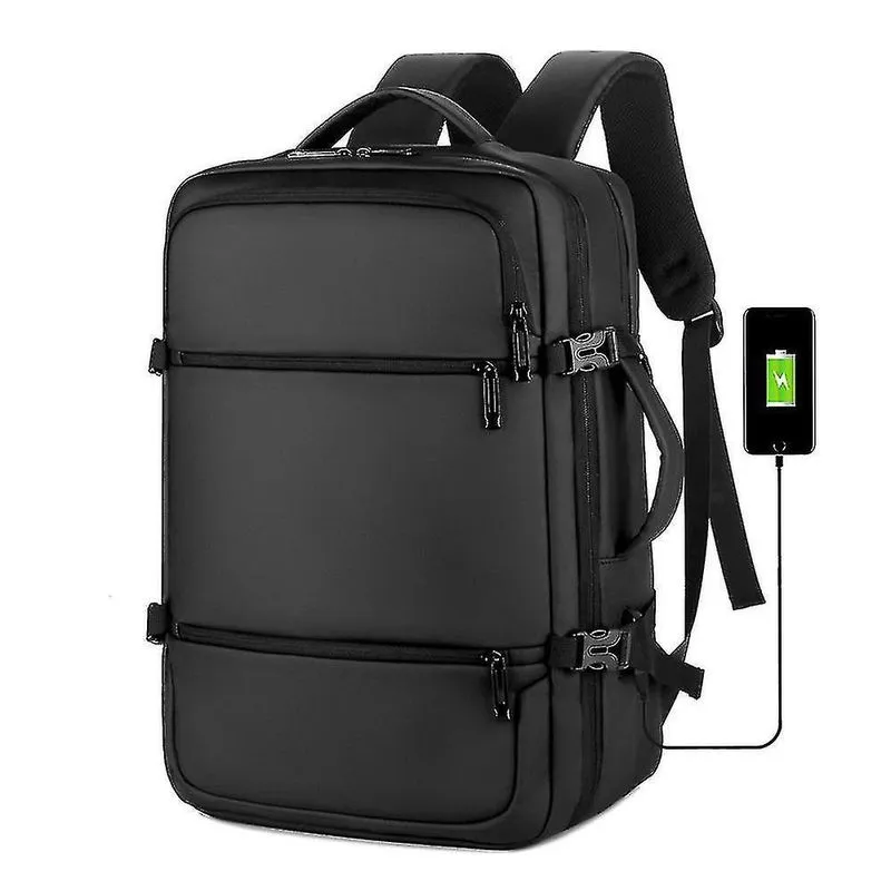 Mochilas business commuter usb multifuncional impermeável mochila para computador de viagem preta