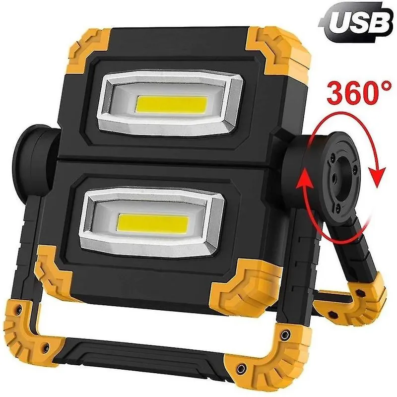 Luzes de acampamento lanternas led holofotes dobráveis portáteis super brilhantes cob led luz de trabalho holofotes recarregáveis