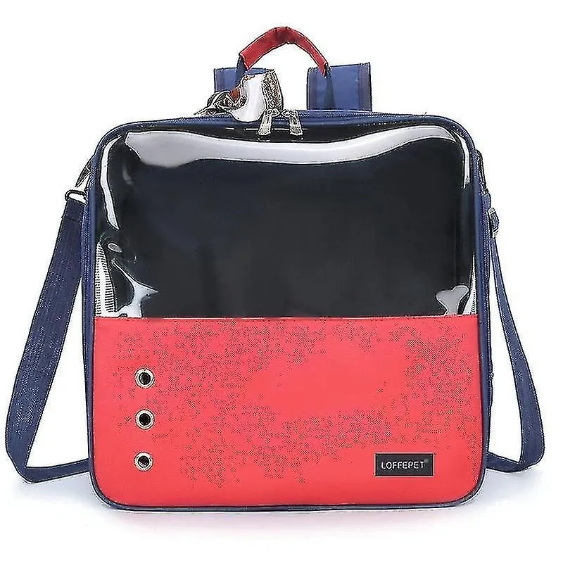Gaiola de pássaros banhos de pássaros mochila passeio para animais de estimação cápsula espacial bolsa de transporte respirável vermelho azul