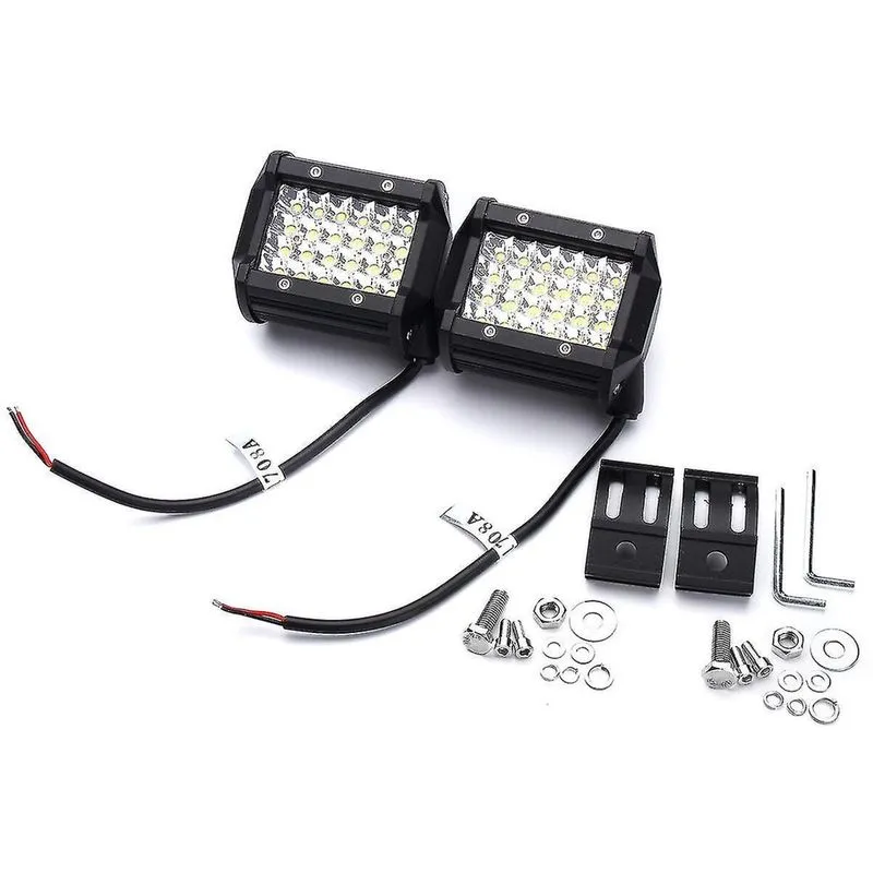 Luminárias de teto Barra de luz de trabalho led de 4 polegadas lâmpada de nevoeiro de feixe de ponto 10-30v 72w branco 2pcs para caminhão suv offroad