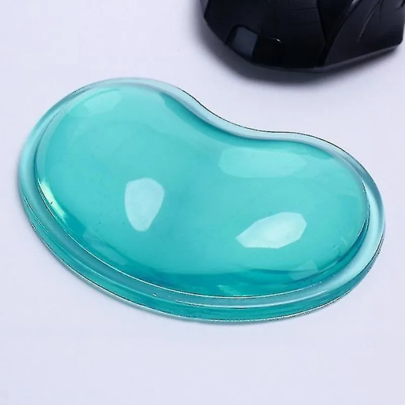 Conjuntos de acessórios de computador mouse pad de silicone transparente em forma de coração tapete de mouse de pulso de cristal antiderrapante verde