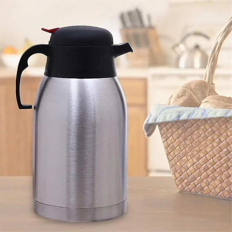 Garrafa Térmica Aço Inoxidável 2L Preta Isolamento a Vácuo