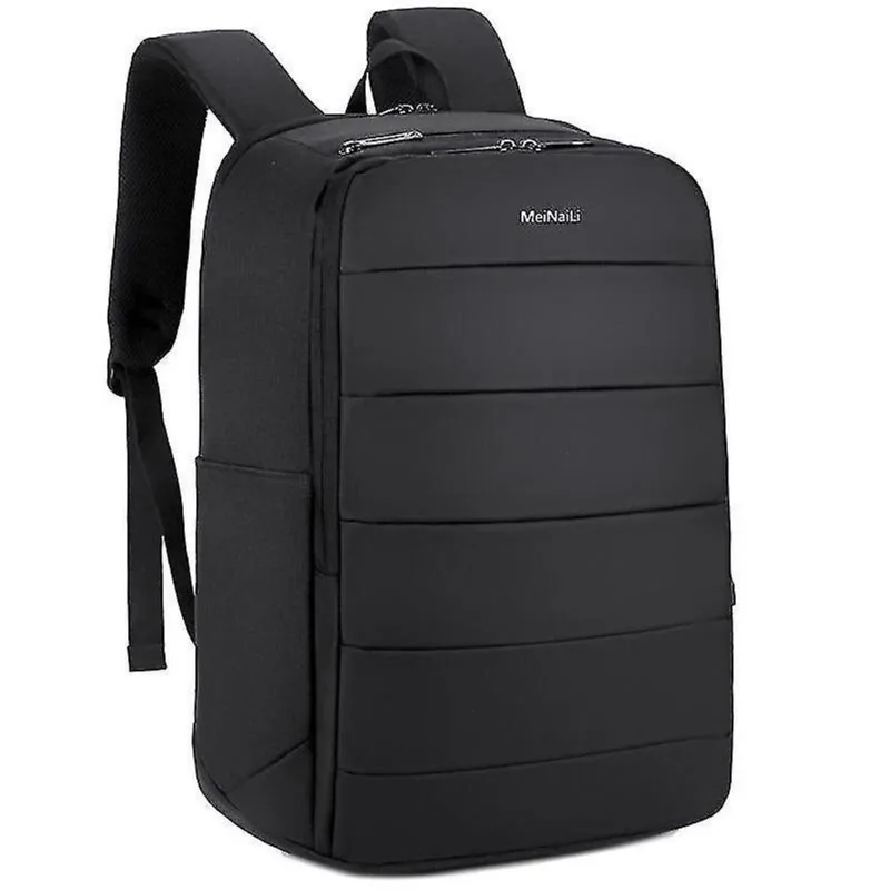 Capas de computador mochila de nylon impermeável para laptop com carregamento usb bolsa de laptop de viagem de negócios preta