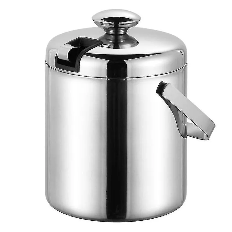 Refrigeradores de banheiras de bebidas balde de gelo balde de gelo de aço inoxidável de parede dupla balde de vinho com tampa de pinça balde de champanhe para