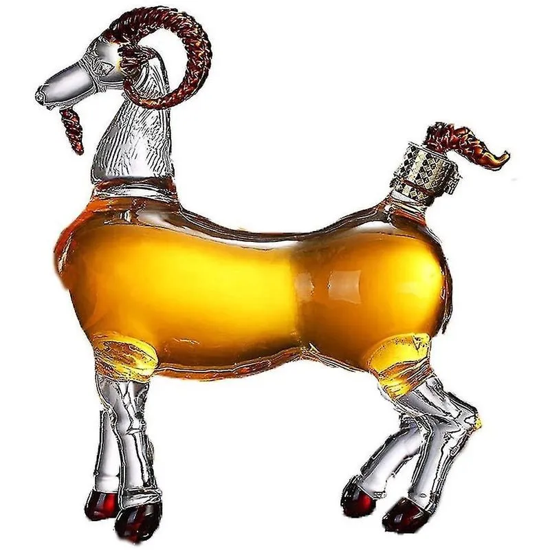 Decantadores 1000ml fofo animal em forma de ovelha design doméstico decantador de uísque sem chumbo para licor scotch bourbon