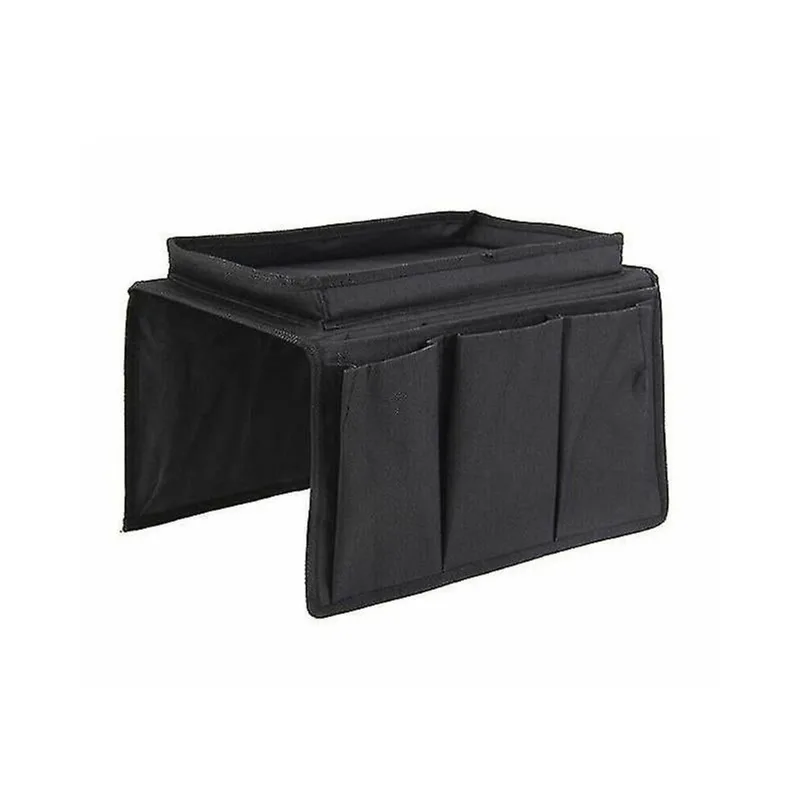 Tapetes de banho tapetes dobrável sofá organizador de descanso de braço 5 bolsos bandeja rack controle remoto telefone sacos de xícara de café