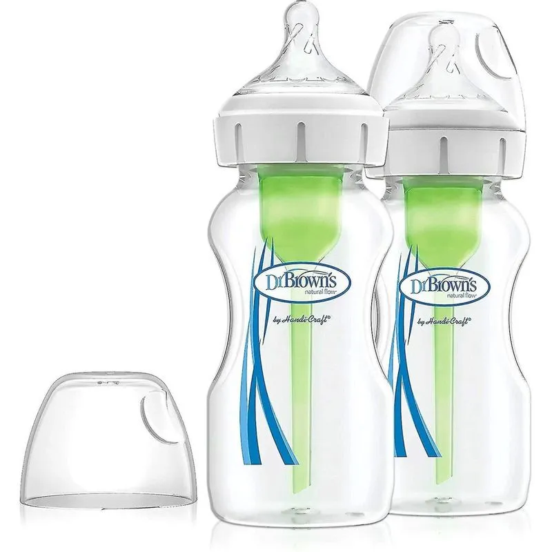 Mangas de copo dr brown's options + pescoço largo 270 ml pacote de 2