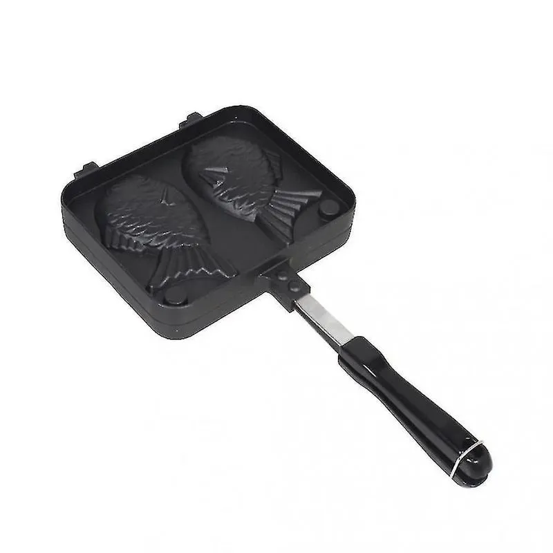 Conjuntos de panelas fabricante de panquecas japonês assadeira em forma de peixe panela de waffle 2 ferramentas de bolo caseiras fundidas