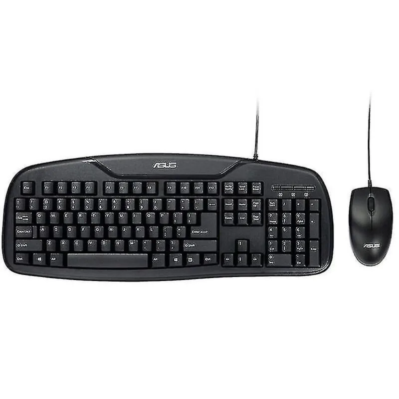 Conjuntos de acessórios de computador asus km-95 pro usb com fio high-key evita respingos de teclado + conjunto ergonômico de mouse óptico de 1000 dpi