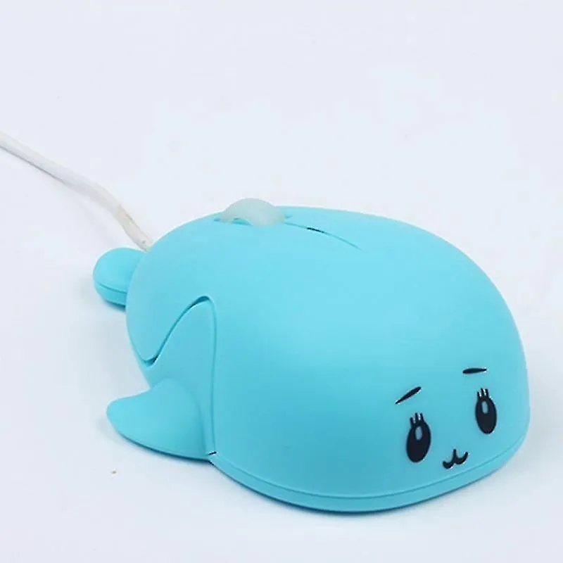 Conjuntos de acessórios de computador bonito desenho animado mouse com fio menina escritório casa laptop mouse azul
