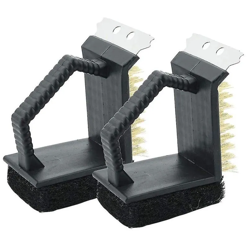 Conjuntos de panelas 2pcs raspador de escova de grelha escova de churrasco esfregão fio de latão 3 em 1 cerdas limpador de grelha de limpeza