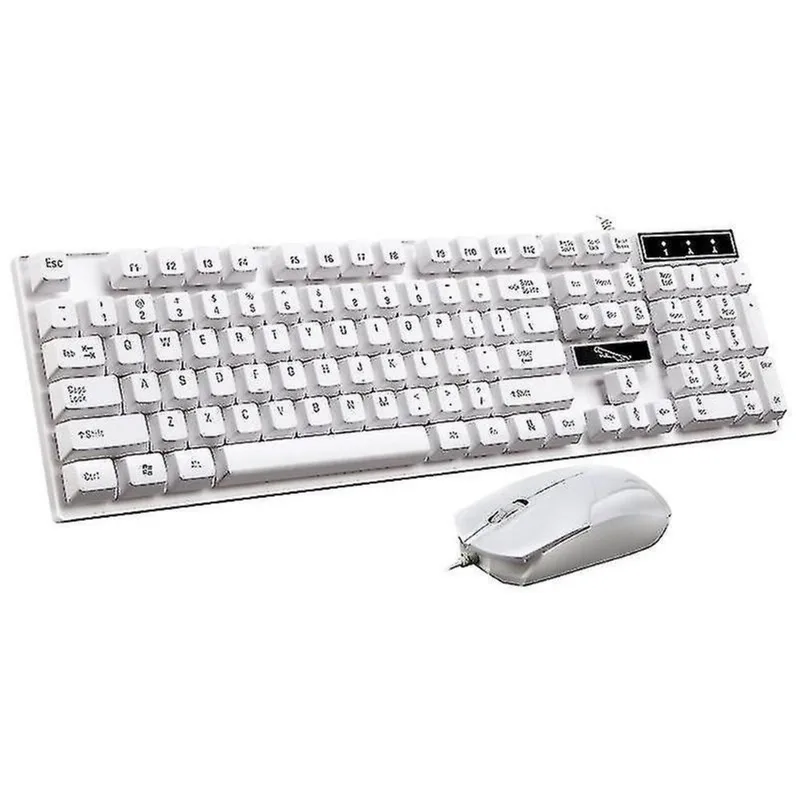 Conjuntos de acessórios de computador perseguindo leopardo q17 104 teclas usb suspensão com fio teclado de escritório para jogos + mouse simétrico com fio
