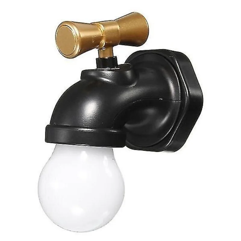 Luminárias de teto forma de torneira de água recarregável luz noturna led controle de som casa decoração de parede presente