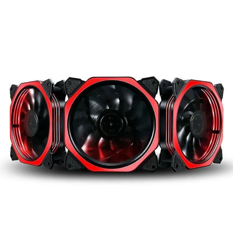 Peças de refrigeração do sistema de computador pc desktop vermelho refrigeração de energia do computador luzes led ultra silencioso caso cooler cubo ventilador