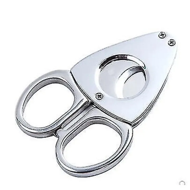 Cortadores de charuto perfuram aço inoxidável semi-automático dois em um cortador de charutos tesoura de charuto acessórios de charuto