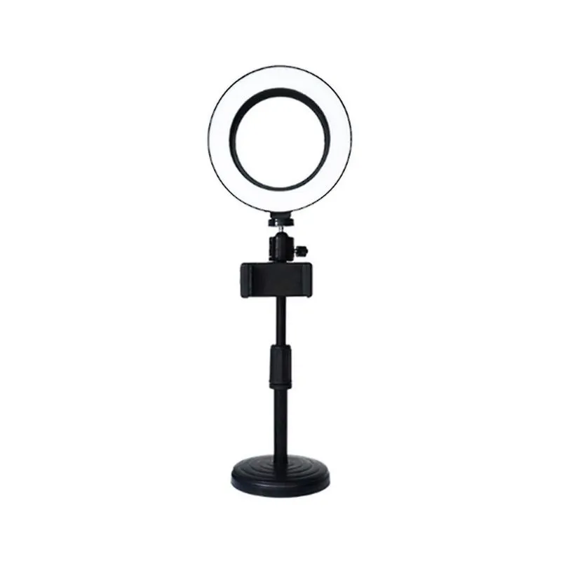 Luminárias de teto Luz de anel led de 6 polegadas luz de preenchimento de fotografia de mesa com suporte para telefone celular luz de preenchimento de beleza