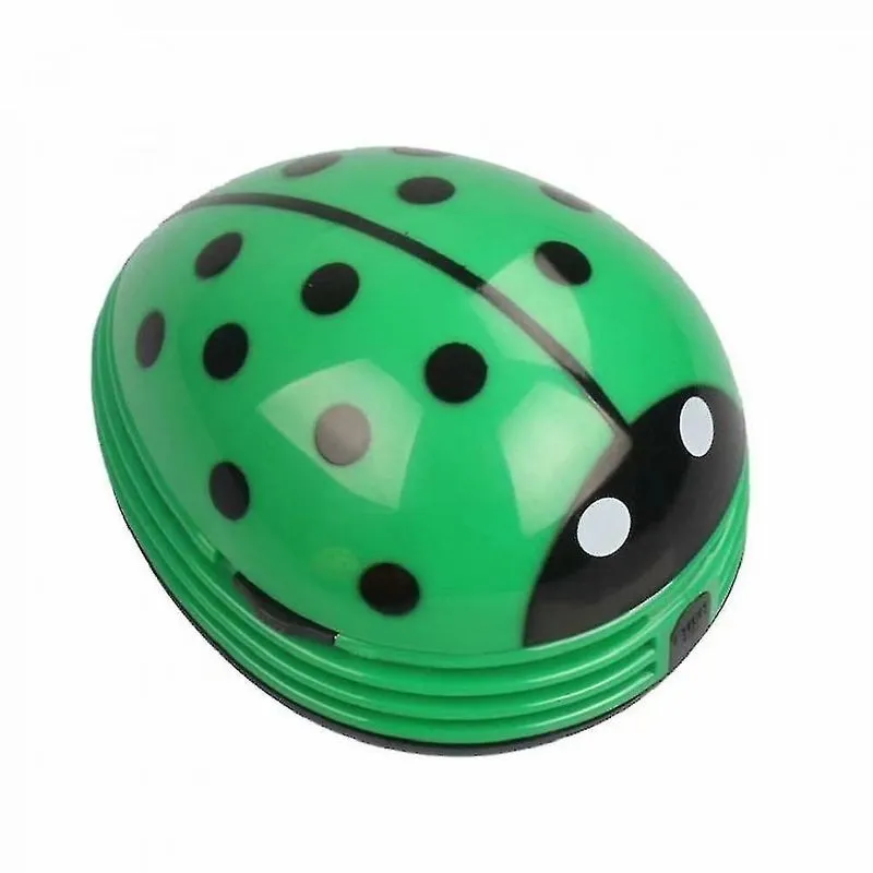 Limpadores de superfície de vidro bonito besouro portátil joaninha cartoon mini desktop aspirador de pó de mesa verde