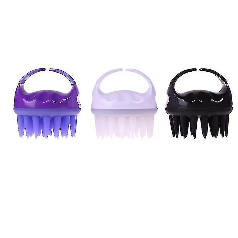 Pentes de cabelo escova de xampu de silicone escova de limpeza de massagem no couro cabeludo pente de silicone de massagem para