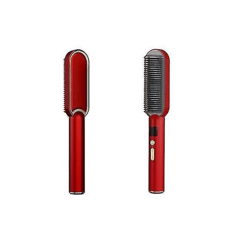 Alisadores de cabelo pente de ondulação ferramenta de alisamento inteligente íons de alisador de cabelo vermelho