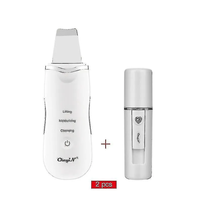 Limpadores faciais purificador de pele ultrassônico dispositivo de descamação de limpeza facial branco