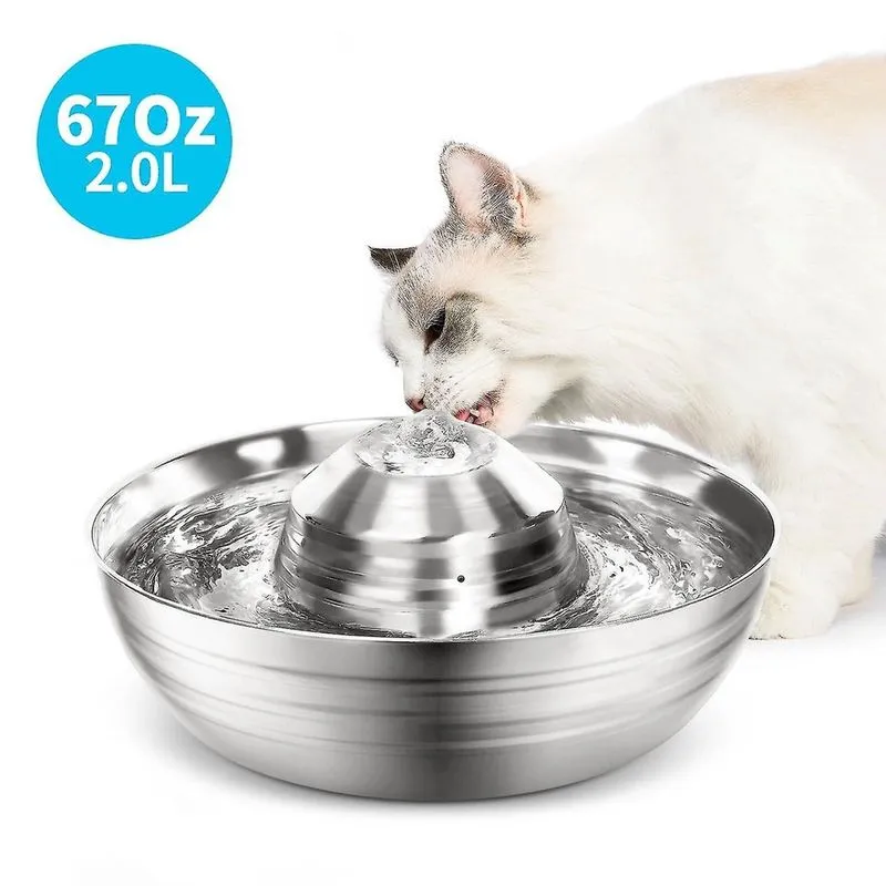 Bebedouros fonte de aço inoxidável para animais de estimação fonte de água para gatos tigela de beber para cães pet usb alimentação automática