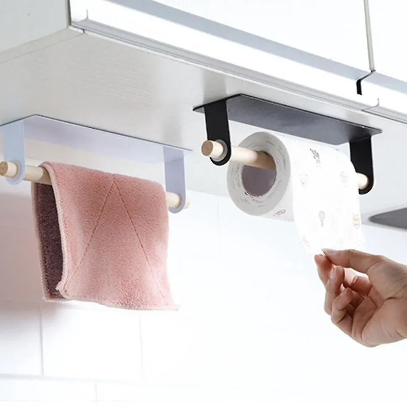 Kits de automação residencial suporte de prateleira cozinha sob o armário toalha copo cabide de papel organizador rack suporte de prateleira de armazenamento
