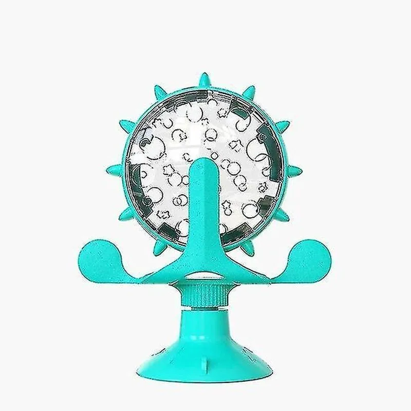 Brinquedos para gatos alimentador de gato de estimação dispensador de comida com vazamento de brinquedo 360 moinho de vento rotativo alimentação de plástico interativa