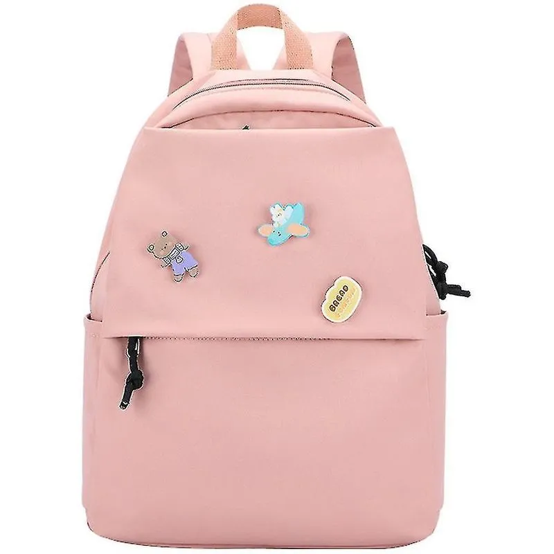 Mochilas mochila escolar de cor pura para alunos do ensino fundamental simples mori estilo menina mochila infantil rosa