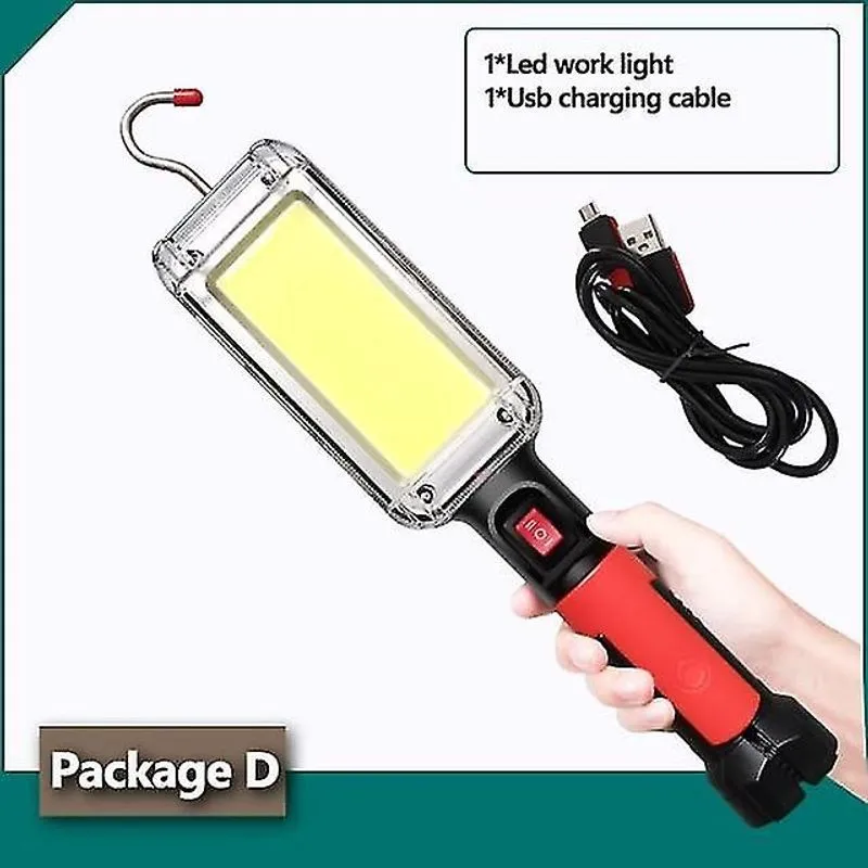 Luzes de acampamento lanternas pacote d usb gancho magnético recarregável lanterna de manutenção de trabalho de acampamento lanterna led holofote portátil