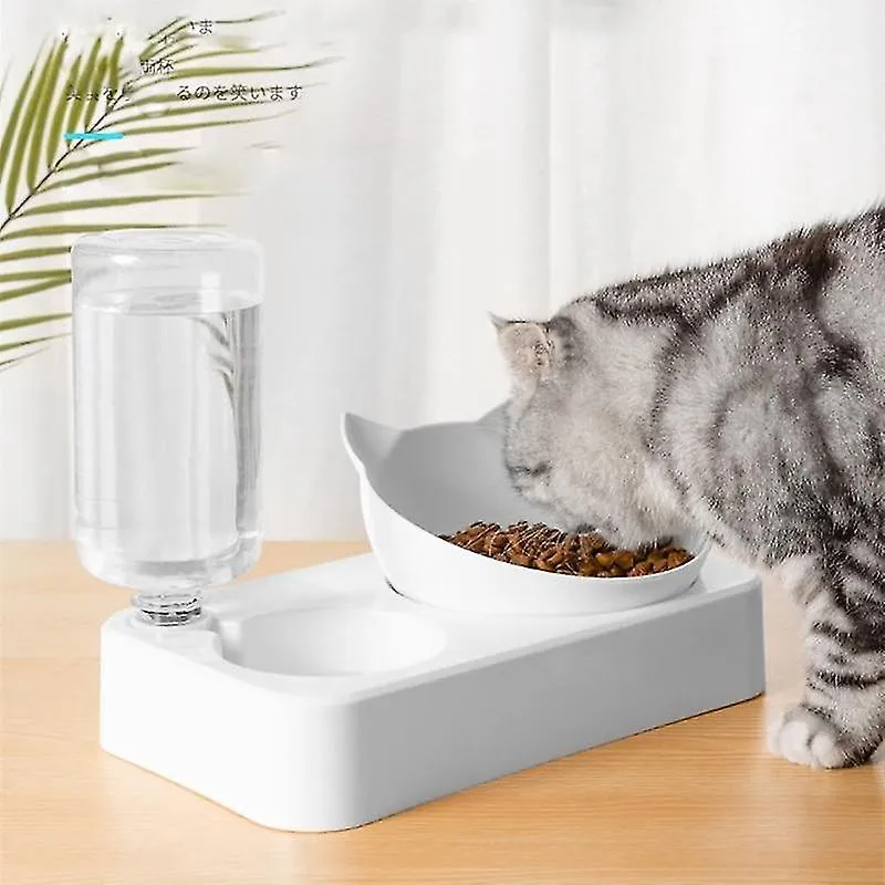 Distribuidores de alimentos tigela para animais de estimação alimentador automático tigela de comida para cães e gatos com água tigela dupla para beber tigelas de prato com suporte elevado