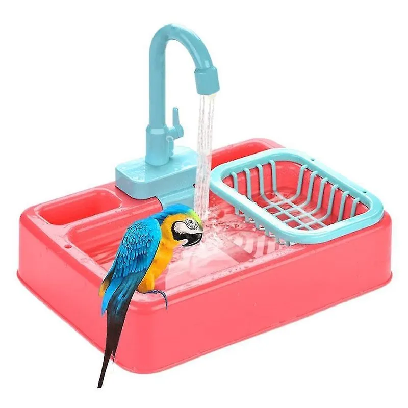 Brinquedos para pássaros alimentador de pássaros banheira de papagaio automático dispensador de chuveiro gaiola de pássaro banheiro brinquedos de papagaio brinquedos para pássaros
