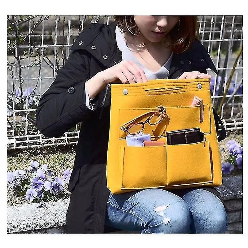 Sacos de higiene pessoal cosméticos organizador de maquiagem de marca portátil bolsa de inserção de feltro para bolsa de viagem bolsa interna cosmética portátil