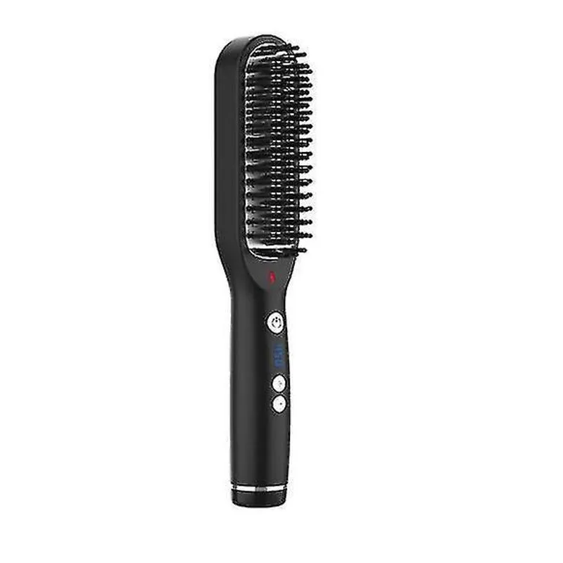 Alisadores de cabelo alisador de barba e escova 3 em 1 escova de barba aquecida e alisador com 5 temperaturas e