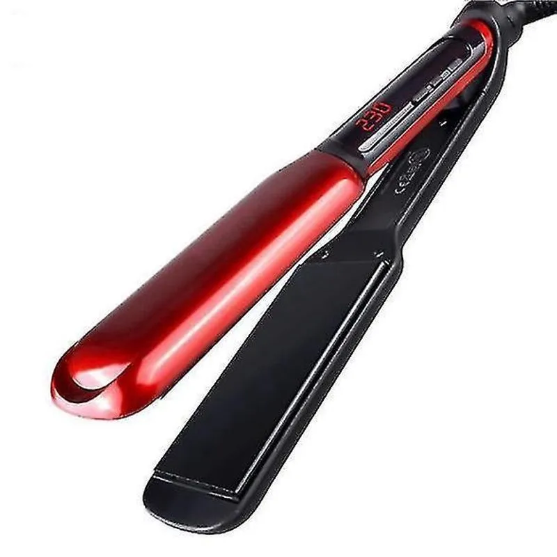 Alisadores de cabelo alisador de cabelo alisador de cabelo de placa larga com display lcd e aquecimento rápido multi-voltagem