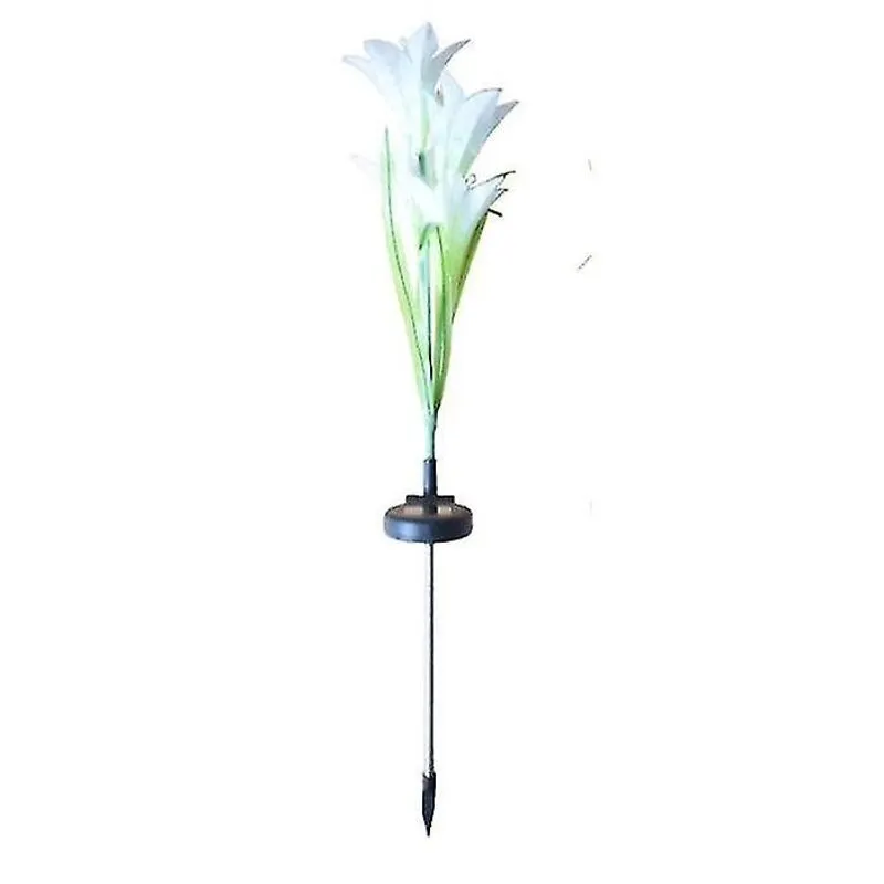 Luminárias de teto 3pc 4 cabeça flor de lírio luz solar colorida led decorativa lâmpada de gramado ao ar livre jardim doméstico ip65