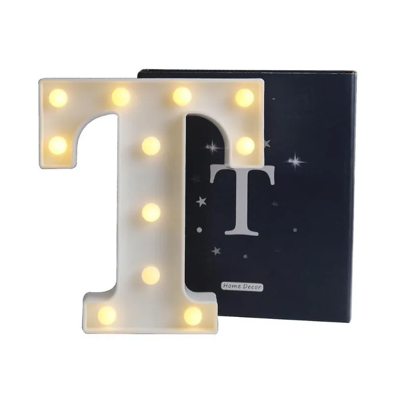 Velas letras operadas por bateria sinal de luz led alfabeto a-z lâmpada de letreiro de plástico iluminando palavras para